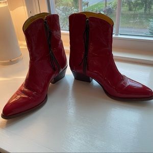 Free people red cowboy boots